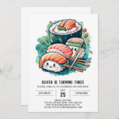 Invitation Anniversaire du Sushi Custom (Devant / Derrière)