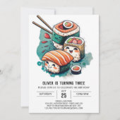 Invitation Anniversaire du Sushi Whimsical (Devant)