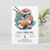 Invitation Anniversaire du Sushi Whimsical (Debout devant)