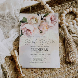Invitation Anniversaire du Sweet sixteen floral rose