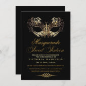 Invitation Anniversaire du Sweet sixteen mascarade (Devant / Derrière)
