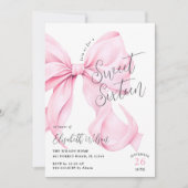Invitation Anniversaire du Sweet sixteen rose Bow (Devant)