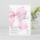 Invitation Anniversaire du Sweet sixteen rose Bow (Debout devant)