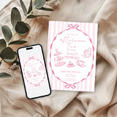 Invitation Anniversaire du Thé de l'après-midi | Tea Party ro
