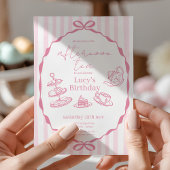 Invitation Anniversaire du Thé de l'après-midi | Tea Party ro