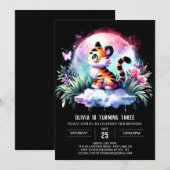 Invitation Anniversaire du tigre boisé moderne (Devant / Derrière)