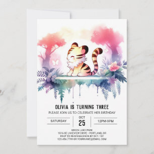 Invitation Anniversaire du Tigre de la Jungle Woodland