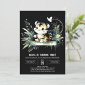 Invitation Anniversaire du tigre doux moderne (Debout devant)
