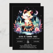 Invitation Anniversaire du tigre forestier enchanté (Devant / Derrière)