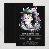 Invitation Anniversaire du tigre gravé (Devant / Derrière)