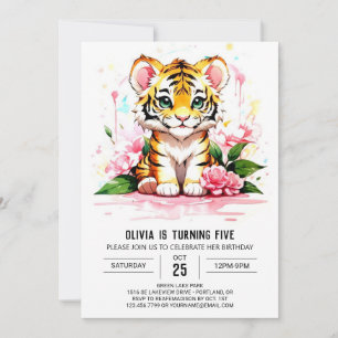 Invitation Anniversaire du tigre lunatique de Wild One