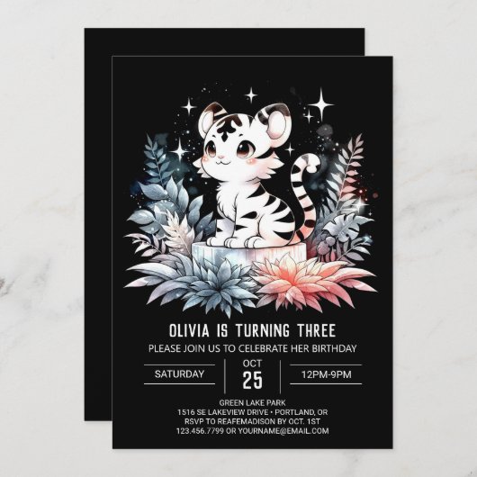 Invitation Anniversaire du Tigre Moderne (Devant / Derrière)