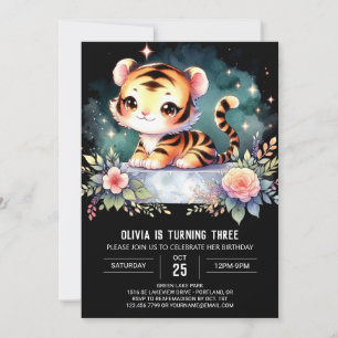 Invitation Anniversaire du tigre numérique mignon