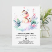 Invitation Anniversaire du tigre numérique personnalisé (Debout devant)