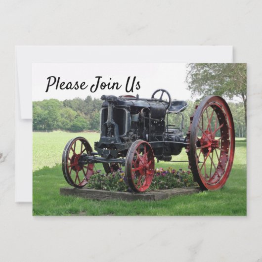 Invitation Anniversaire du tracteur antique (Devant)