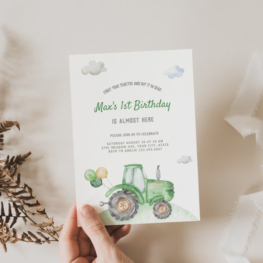 Invitation Anniversaire du Tracteur mignon