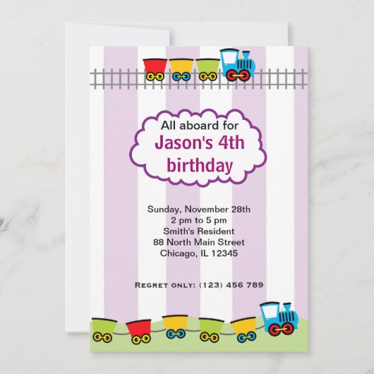 Invitation Anniversaire du train (Devant)
