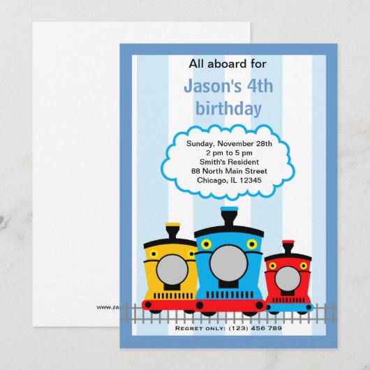 Invitation Anniversaire du train (Devant / Derrière)