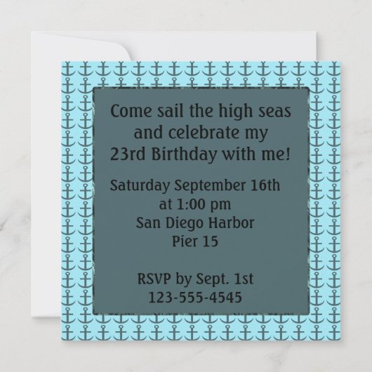 Invitation Anniversaire du Viking Ship (Dos)