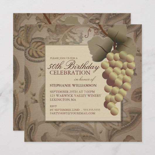 Invitation Anniversaire du vin de l'Ancien Monde (Devant / Derrière)