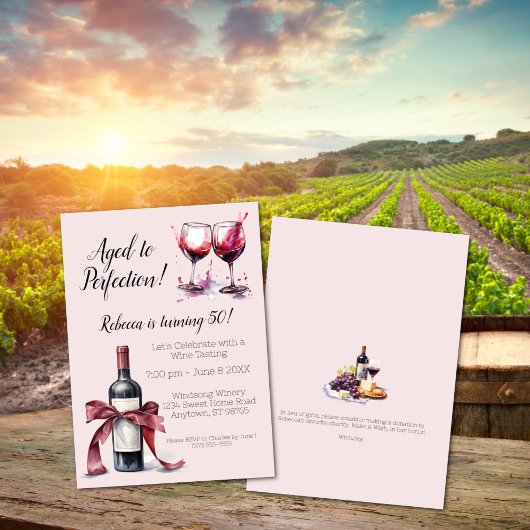 Invitation Anniversaire du vin personnalisable