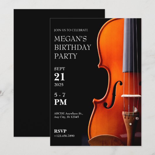 Invitation Anniversaire du violon (Devant / Derrière)