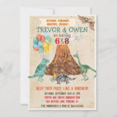 Invitation Anniversaire du volcan mixte Dinosaur (Devant)