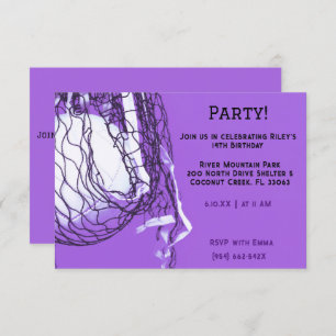 Invitation Anniversaire du volley violet gras