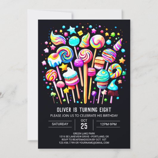 Invitation Anniversaire du Whimsical de Candyland (Devant)