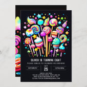 Invitation Anniversaire du Whimsical de Candyland (Devant / Derrière)