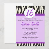 Invitation Anniversaire du Zèbre (Devant / Derrière)