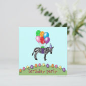 Invitation anniversaire du zèbre (Debout devant)