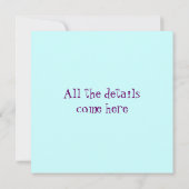 Invitation anniversaire du zèbre (Dos)