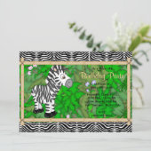 Invitation Anniversaire du Zèbre sauvage et sucré (Debout devant)