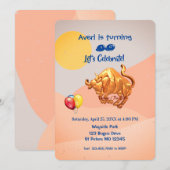 Invitation Anniversaire du Zodiac Taurus (20 avril - 20 mai) (Devant / Derrière)