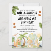 Invitation Anniversaire d'un A-Saurus Dinosaur (Devant)