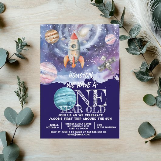 Invitation Anniversaire d'un an de l'astronaute spatiale