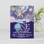 Invitation Anniversaire d'un an de l'astronaute spatiale (Debout devant)