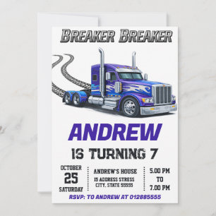 Invitation Anniversaire d'un camion semi-moderne personnel