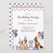 Invitation Anniversaire d'un chiot (Devant / Derrière)