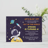 Invitation Anniversaire d'un explorateur de l'espace (Debout devant)