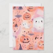 Invitation Anniversaire d'un Halloween rose Éffrayant (Dos)