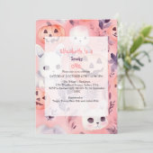 Invitation Anniversaire d'un Halloween rose Éffrayant (Debout devant)