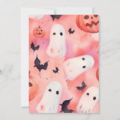 Invitation Anniversaire d'un Halloween rose Éffrayant (Dos)