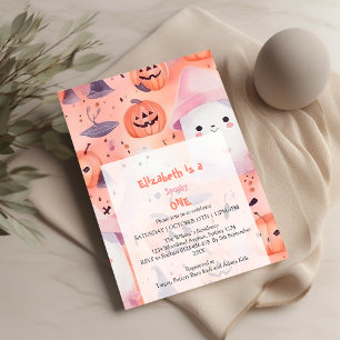 Invitation Anniversaire d'un Halloween rose Éffrayant