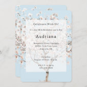 Invitation Anniversaire d'un joli arbre à fleurs rose (Devant / Derrière)