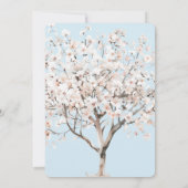 Invitation Anniversaire d'un joli arbre à fleurs rose (Dos)