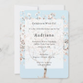 Invitation Anniversaire d'un joli arbre à fleurs rose (Devant)