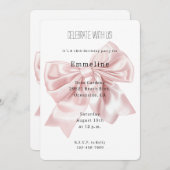 Invitation Anniversaire d'un joli cou rose (Devant / Derrière)