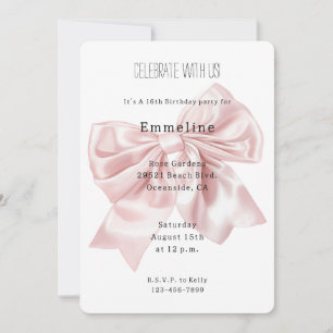 Invitation Anniversaire d'un joli cou rose